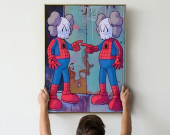 Kaws Spiderman Poster Print rare, Hypebeast Figure, Graffiti, Hypebeast Toys, Kaws picture, graffiti wall art, Digital Download