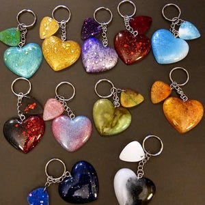 Swiftie Inspired Resin Heart Keychain/Bag Charm with Guitar Pick - Handmade OOAK image 2