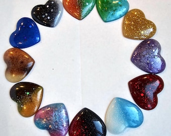 Swiftie Album Inspired Resin Hearts – Set of 12, Collectible Decor.