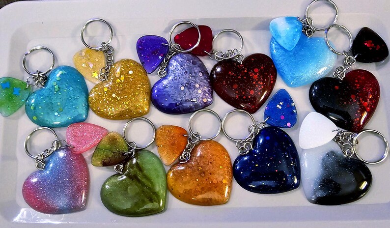 Swiftie Inspired Resin Heart Keychain/Bag Charm with Guitar Pick - Handmade OOAK image 5