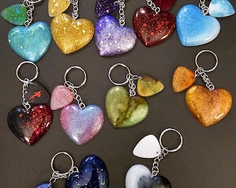Swiftie Inspired Resin Heart Keychain/Bag Charm with Guitar Pick - Handmade OOAK