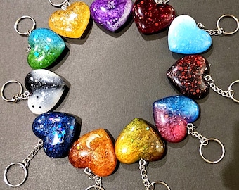 Swiftie Inspired Resin Heart Keychain/Bag charm Set: Handmade Album Collection! Handmade OOAk