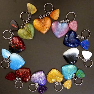 Swiftie Inspired Resin Heart Keychain/Bag Charm with Guitar Pick - Handmade OOAK image 3