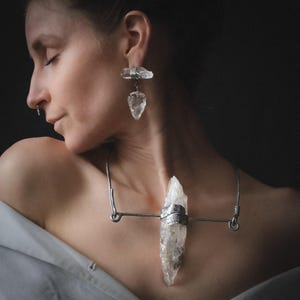 Crystal Quartz Arrow Earrings | Recycled Sterling Silver | Handcrafted by UNAME Atelier Berlin