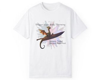 Dragon's Lair Knife Throwing - Unisex Garment-Dyed T-shirt