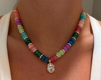 Multicolor beaded necklace