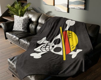 One Piece Anime Soft Blanket, Bedroom, Bedcover, Skull & Bones