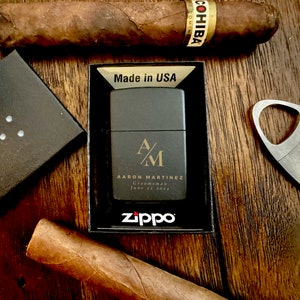 Personalized ZIPPO LIGHTER - Custom Engraved Groomsmen Gifts or Birthday gift for Him, Dad, Best man or Boyfriend - Unique Father's Day Gift