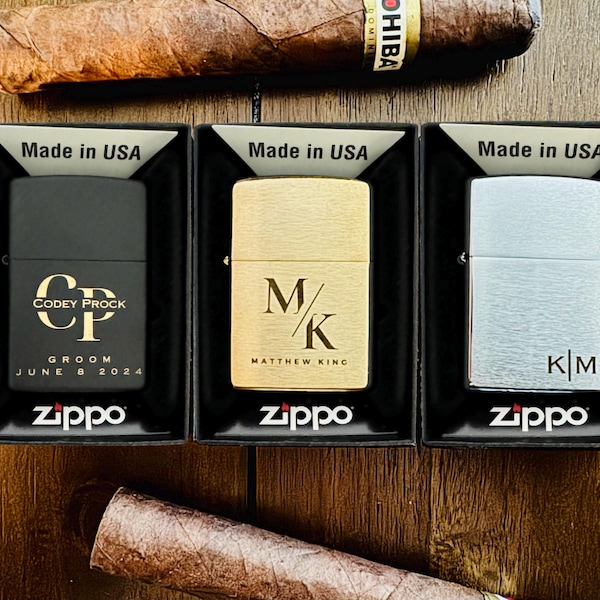 Personalized Zippo Lighter: Custom Engraved Groomsmen Gift
