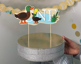 Un pato pastel topper bebé pato un bebé pato primer cumpleaños pato real cumpleaños niño cumpleaños niña 1er pato real pastel topper patos topper