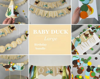 Duck Party Decorations One Baby Duck First Birthday Mallard Duck Birthday Boy Birthday Girl 1st Birthday Neutral Shades Birthday