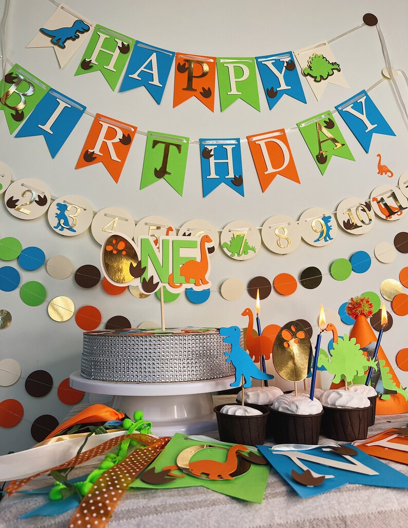 Dinosaur First Birthday, Party Bundle, Party Set, Dinosaur Birthday ...