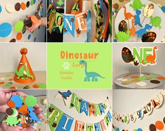 Dinosaur First Birthday, Party Bundle, Party Set, Dinosaur Birthday Decoration, Boy 1st Birthday, Dino Party, 1 Year Old Birthday Theme
