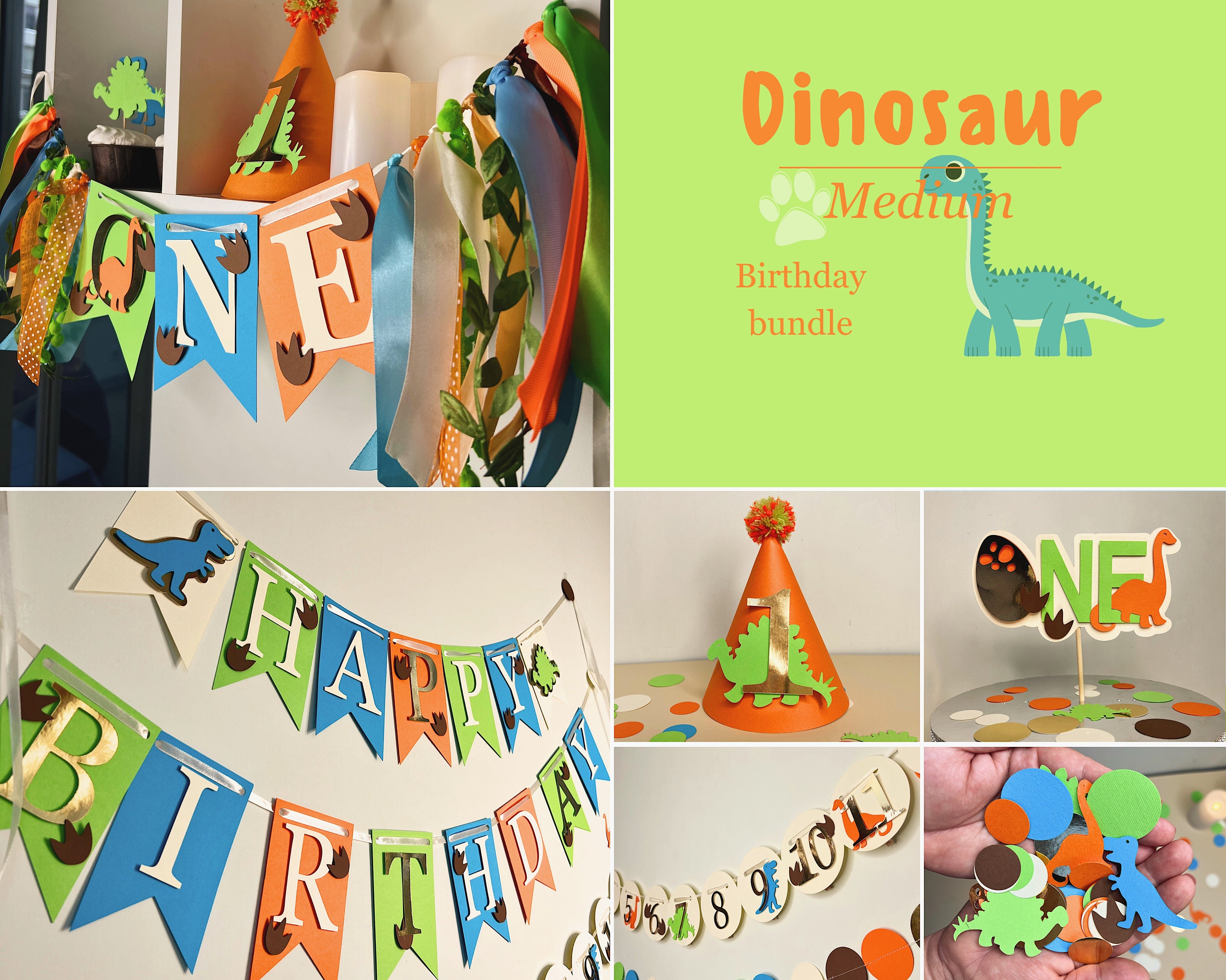 Dinosaur First Birthday, Party Bundle, Party Set, Dinosaur Birthday ...