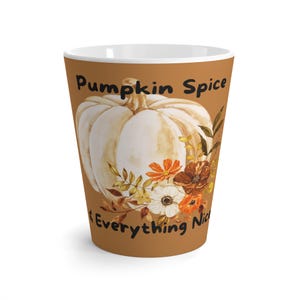 Fall Vibes Latte Mug, Autumn Coffee Cup, Pumpkin Spice Mug, Seasonal Hot Beverage, Cozy Drinkware