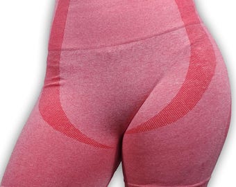 Pink Scrunch Workout Leggings, shorts, gym tights, Leggings, glutes, Lifting, tight, seamless