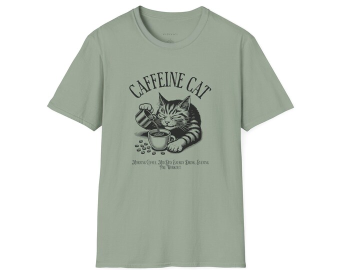 Caffeine Cat Shirt | Iron-Comic