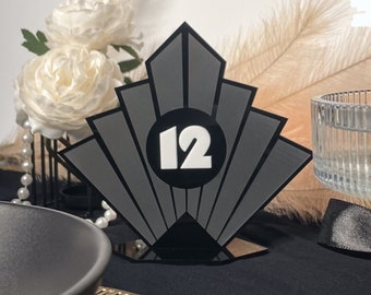 Geometric Fan - Art Deco Table Number | SVG DXF | Wedding Decor | Acrylic Laser Cut File | Wedding Table Number Template | Reception Table