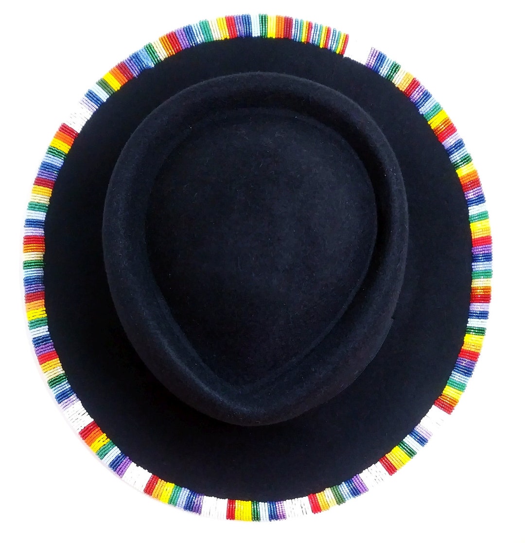 Unisex rainbow pride felt fedora hat Wholesale Rebellious Rainbow Pride Tie Dye Felt Fedora  main image 2