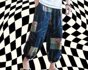 Unisex Hipster Trousers | Loose fitting Wide-leg | Ethnic printing