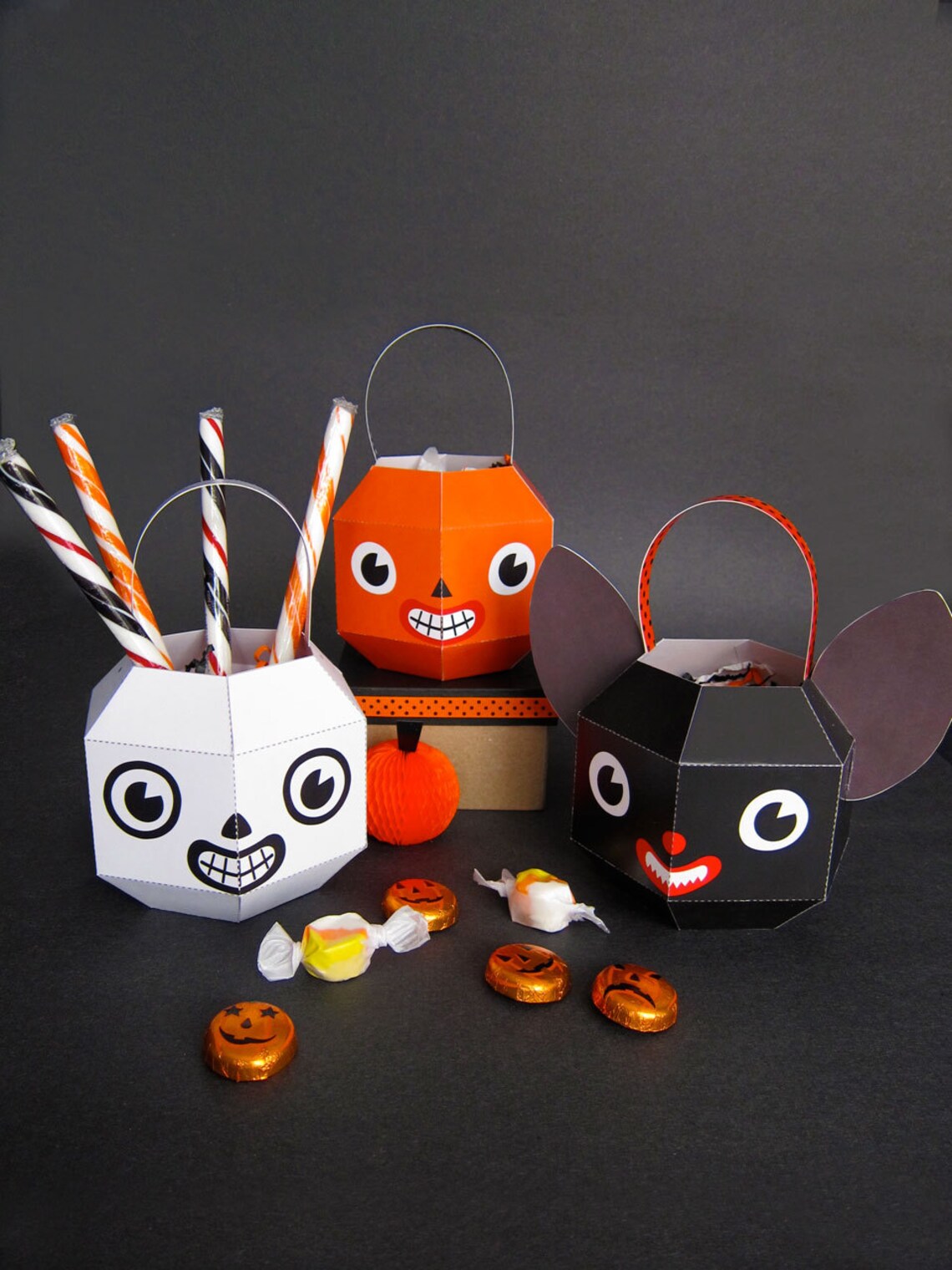 Halloween Treat Containers Printable Paper Craft PDF Etsy