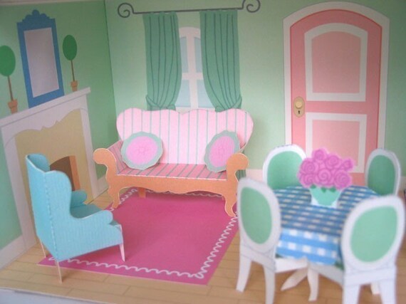 Dollhouse Furniture Printable Paper Craft Pdf Etsy