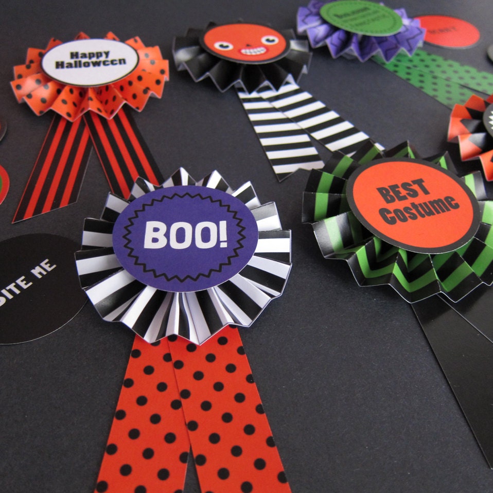 Halloween Paper Award Ribbons Printable Paper Craft PDF | Etsy