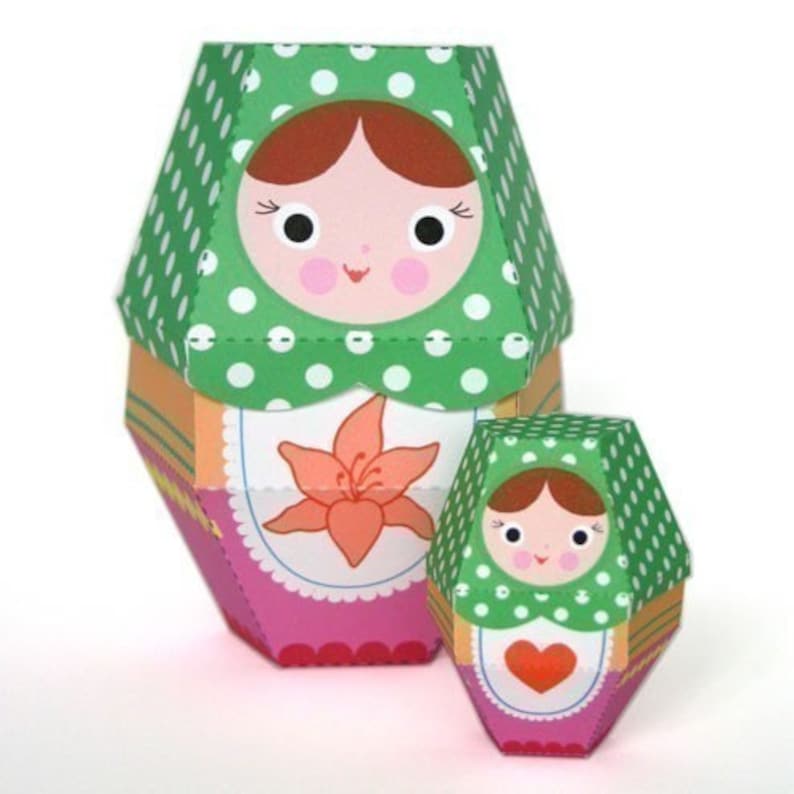 Lilly Matryoshka Nesting Doll Printable Paper Craft PDF Etsy