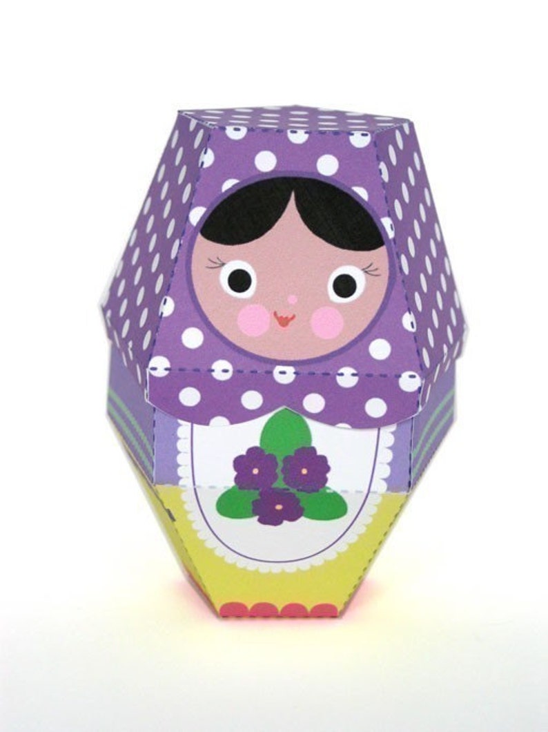 Violet Matryoshka Nesting Doll Printable Paper Craft PDF Etsy