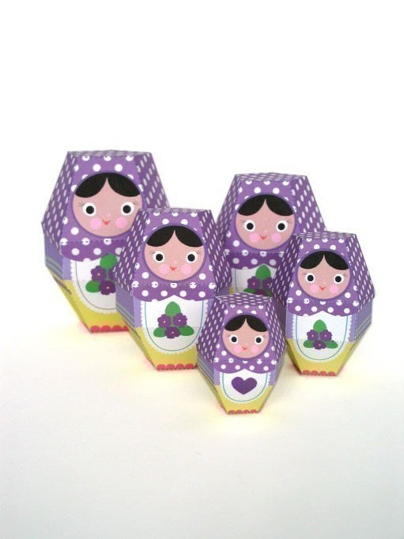 Violet Matryoshka Nesting Doll Printable Paper Craft PDF Etsy