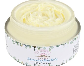 Hydrating & Nourishing Body Butter with Shea, Mango and Coconut Oil for Dry Skin - 100% Natural, Non Greasy, Skin Relief - 100 ml/3.4oz