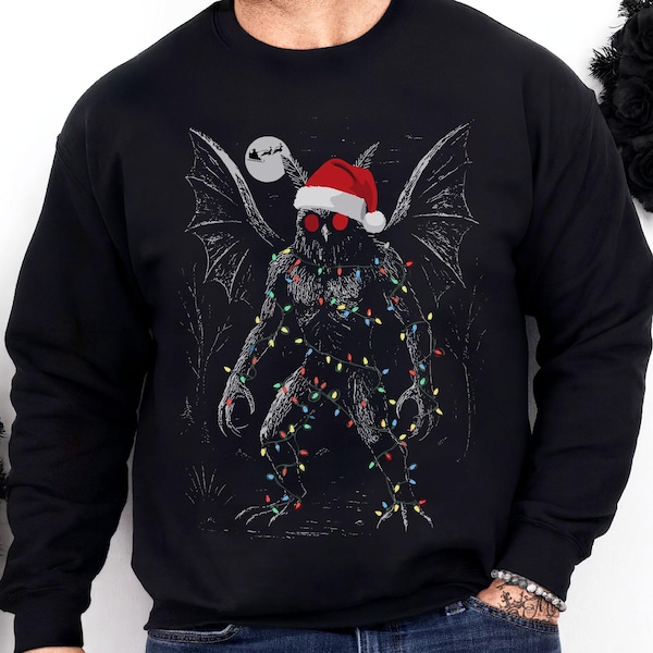 Mothman Christmas Sweatshirt Plus Size 3XL-5XL