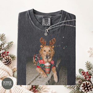 Funny Golden Retriever Christmas Shirt Comfort Colors