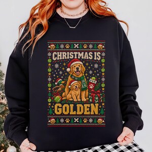 Golden Retriever Ugly Christmas Sweatshirt