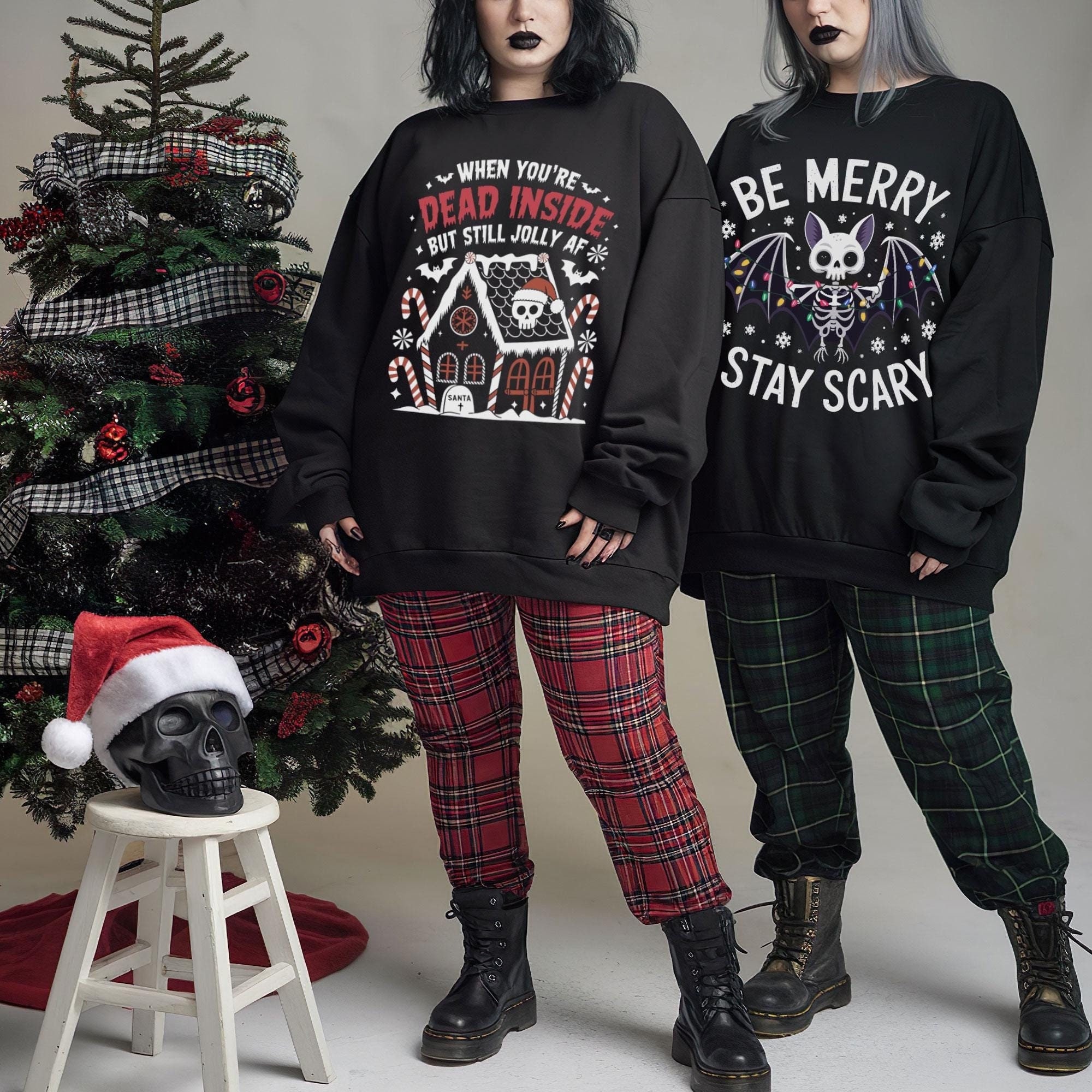 Clothing Gothic Ugly Christmas Sweater Clothing Goth Xmas Sweater