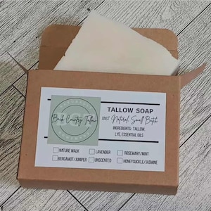 Pure Tallow Soap - natural cleansing moisturizing bar - sensitive skin