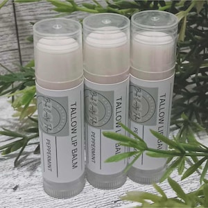 Tallow Lip Balm - with beeswax and vitamin E - natural nourishing moisturizer
