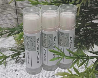 Bálsamo labial de sebo - con cera de abejas y vitamina E - hidratante nutritivo natural