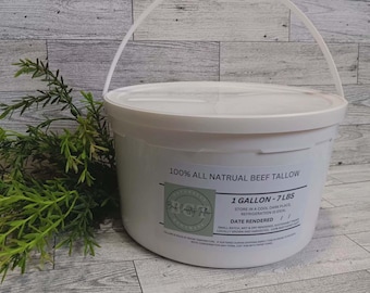 Pure Beef Tallow - 1 Gallon - 7 lbs - unscented