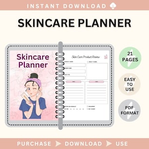 Skincare Planner / Hair care / Skincare Routine / Digital Planner /  Instant Download / Digital Downloads