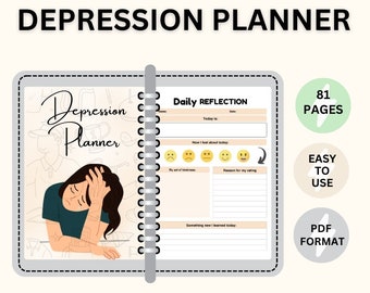 Depression Therapy Planner / Medication / Anxiety / Healing / Digital Planner / Instant Download / Digital Downloads
