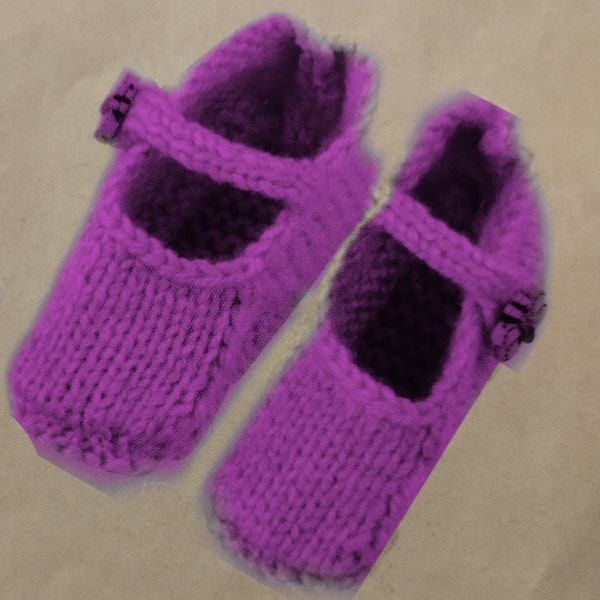 Knitting Pattern for Baby Slippers, Easy, PDF Digital Instant Download