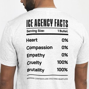 FCK ICE Anti ICE Nutrition Label Shirt | Social Justice Activism Protest Tee | Human Rights Graphic Top | Unisex Political Protest Apparel