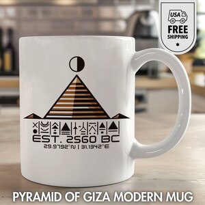 Gizeh Pyramidenbecher 11 Unzen / 15 Unzen, große Pyramidenbecher für ein Getränk, Kaffee / Tee Cooles ägyptisches altes Design, ästhetisches Schalengeschenk, interessante lustige Tasse