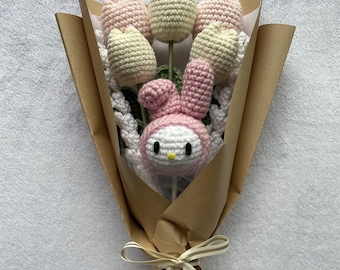 HANDMADE Crochet Character Tulip Bouquet