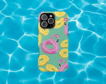 Tropical Flamingo Phone Case: Summer iPhone Cover, Tough & Magnetic