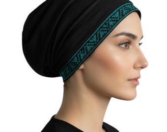 50% OFF CLEARANCE! Teal Tatreez Under Scarf