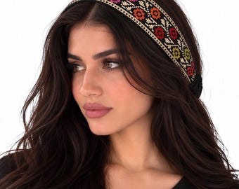 Multi-Color Flower Tatreez Headband