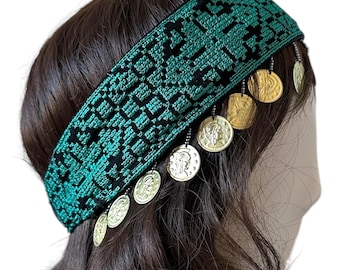 Turquoise Tatreez Headband