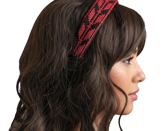 Traditional Red Tatreez Headband